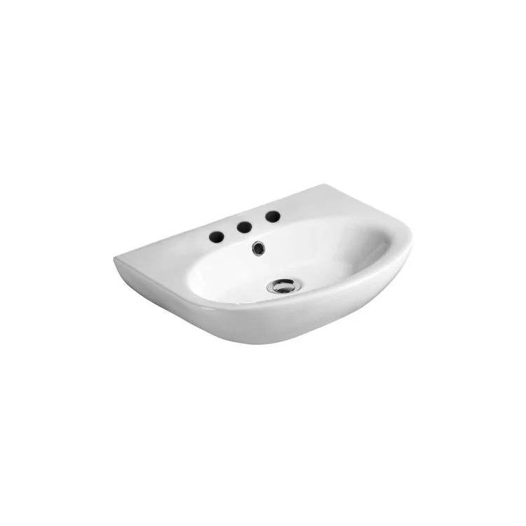 Lavatory Sink Infinity 500 Wall Hung 19-3/4 Inch 4 Inch Spread White - Frankwebs