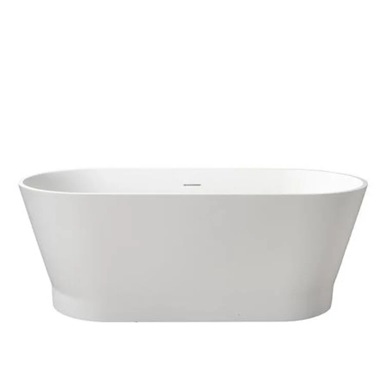 Freestanding Tub Orfeo 59 Inch Matte White Oval Resin No Faucet Holes - Frankwebs