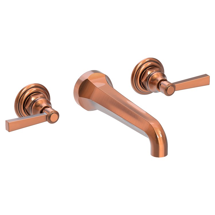 Lavatory Faucet Astor Wall Mount 8 Inch Spread 2 Lever ADA Watersense Antique Nickel 1.2 Gallons Per Minute Brass Less Drain Spout Reach 7-1/2 Inch - Frankwebs