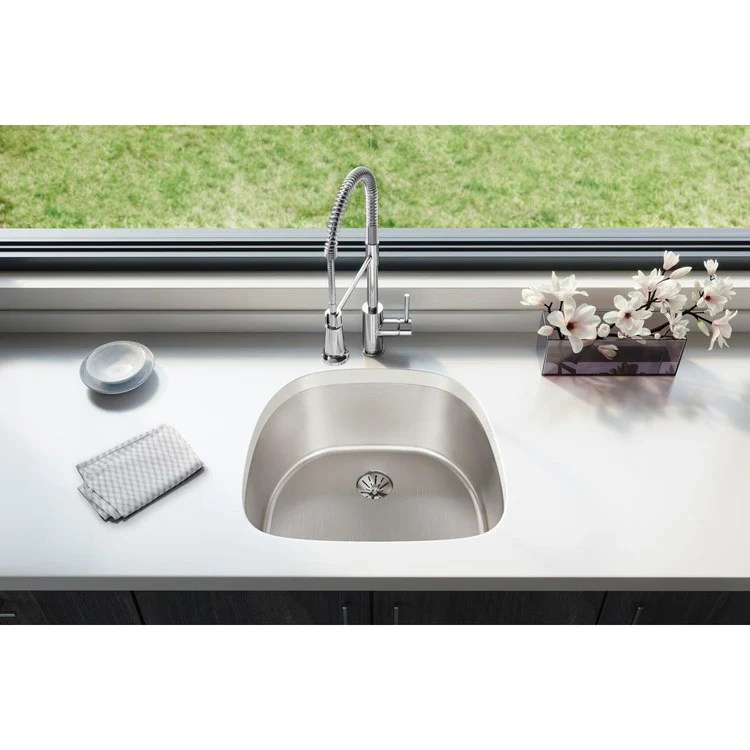 Kitchen Sink Lustertone Iconix 23.5 x 21.25 Inch Single Bowl with Perfect Drain Luminous Satin Undermount - Frankwebs