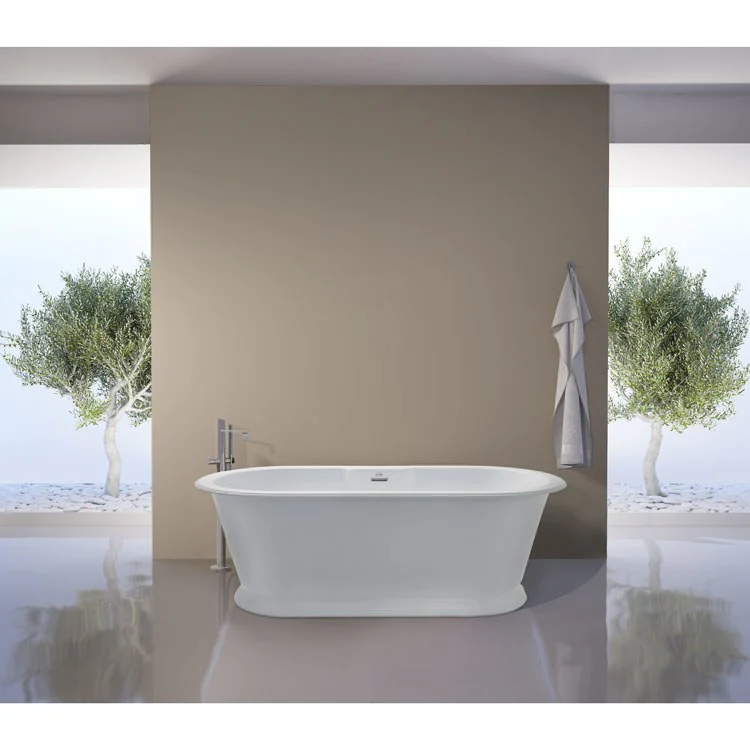 Soaking Tub Metro Collection Chateau 66 x 32 Inch Freestanding Tub Only Side Center Biscuit Hydroluxe SS - Frankwebs