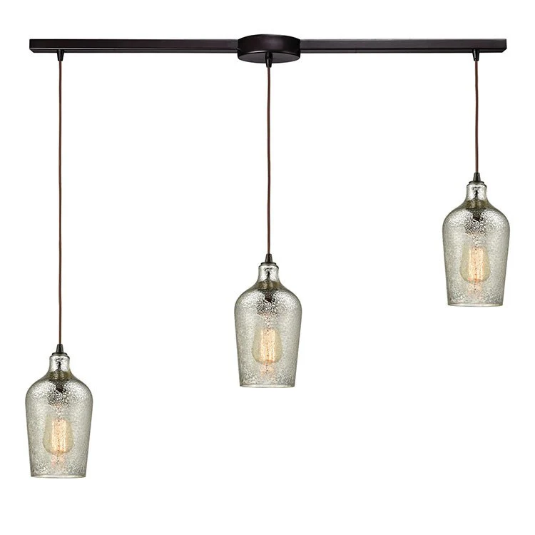 Hammered Glass Three-Light Linear Pendant - Frankwebs