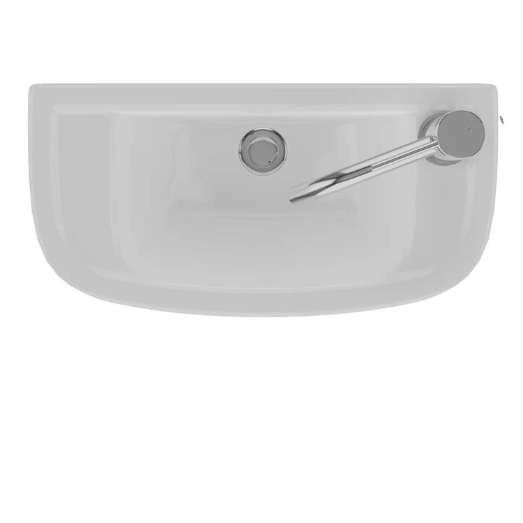 Lavatory Sink Compact Slim Line Right 18 Inch Rectangle White - Frankwebs