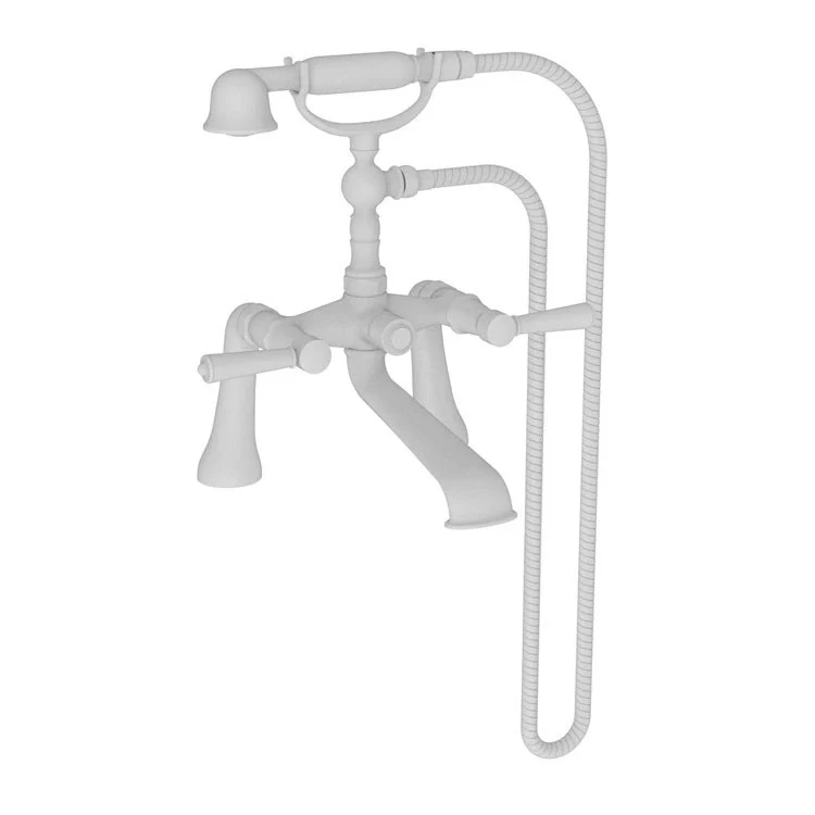 Tub Filler Metropole Deck Mount Exposed with Handshower 7-1/4 Inch Spread 2 Lever ADA Satin Bronze PVD 2 Hole - Frankwebs