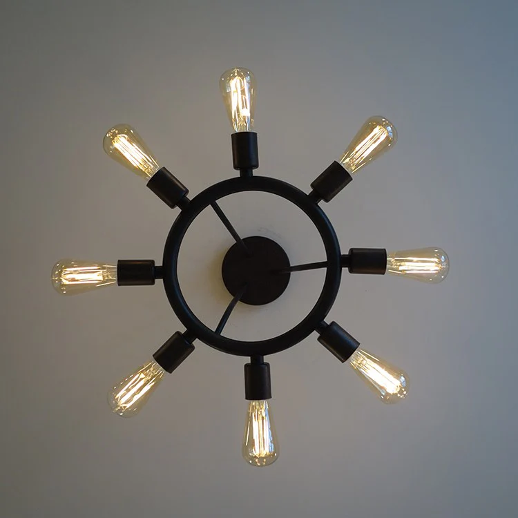 Dakota Eight-Light Semi-Flush Mount Ceiling Fixture - Frankwebs