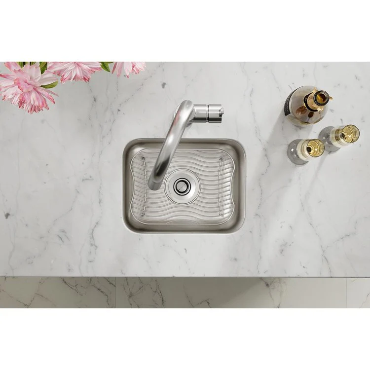 Bar Sink Lustertone Classic 15 x 12 Inch Single Bowl Kit Lustrous Satin Undermount Rectangle Drain Size 2 Inch - Frankwebs