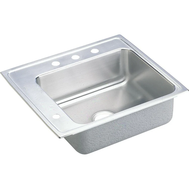 Classroom Sink Lustertone 25 x 22 Inch Single Bowl ADA Left 4 Hole Lustrous Satin Drop-In Minimum Cabinet Size 30 Inch 6 Inch Quick Clip Mounting System 18 Gauge Bottom Pads Only Mounting Hardware Included for Up to 3/4IN Countertop - Frankwebs