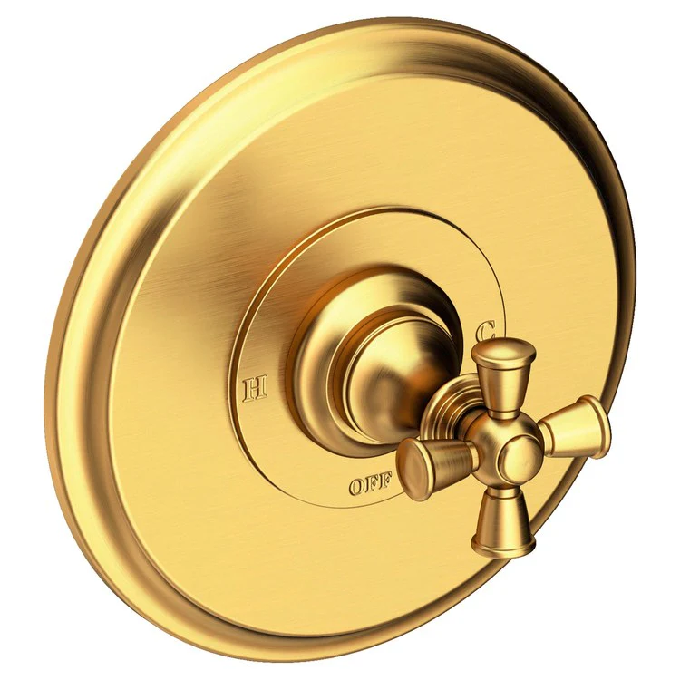 Pressure Balance Valve Trim Sutton Round 1 Cross Polished Gold PVD ADA Depth 4 Inch - Frankwebs