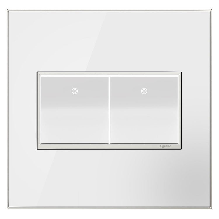 Wall Plate adorne 2 Gang Mirror White 5.29 x 5.13 Inch for adorne Switches/Dimmers and Outlets - Frankwebs