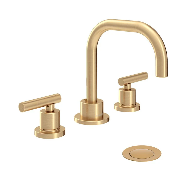 Lavatory Faucet Dia Widespread 8 to 16 Inch Spread 2 Lever ADA Brushed Bronze 0.5 Gallons per Minute Metal Push Pop 3 Hole - Frankwebs