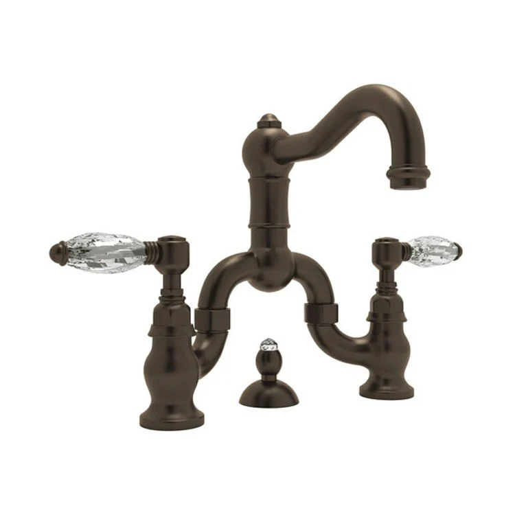 Lavatory Faucet Acqui Deck Mount 2 Swarovski Crystal Lever Satin Nickel 1.2 Gallons per Minute - Frankwebs