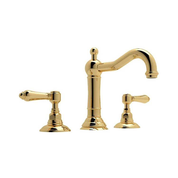 Lavatory Faucet Acqui Widespread 2 Metal Lever Unlacquered Brass 1.2 Gallons per Minute - Frankwebs