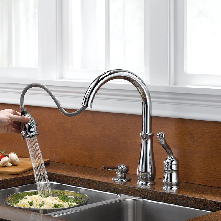 Leland Single Handle Pull Down Kitchen Faucet - Frankwebs