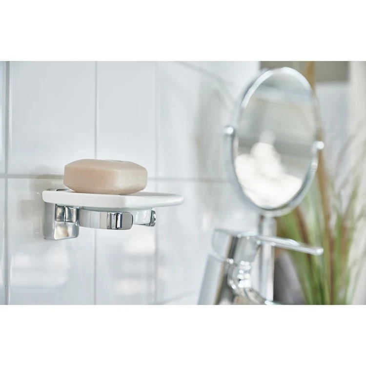 Ice Wall-Mount Porcelain Soap Dish with Holder - Frankwebs