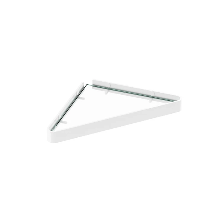 Shelf Corner White Metal/Glass 9-5/8 Inch - Frankwebs