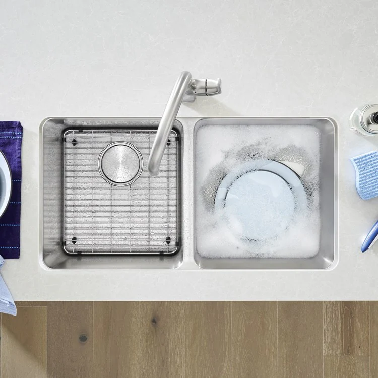 Sink Grid Formera Rear Center Drain Stainless Steel for 50/50 Double Bowl Sink 14-3/4 Inch - Frankwebs