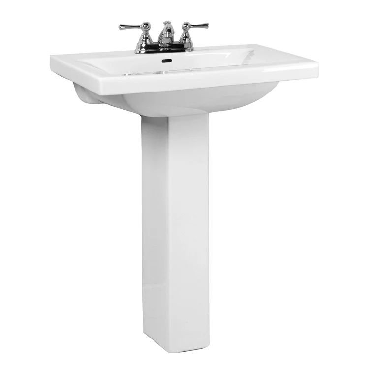 Pedestal Lavatory Mistral 650 Centerset White Rectangular - Frankwebs