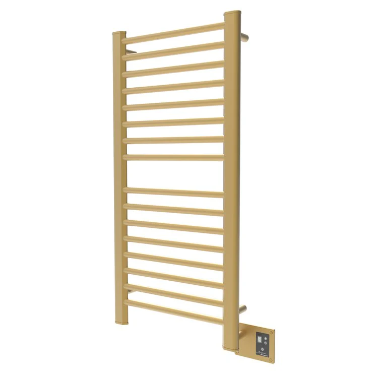 Towel Warmer Sirio 16 Round Bars Hardwire 791 British Thermal Unit 24-9/16 x 44-5/8 Inch Satin Brass - Frankwebs