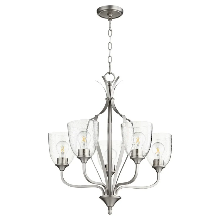 Jardin Five-Light Chandelier with Clear Seeded Glass Shades - Frankwebs