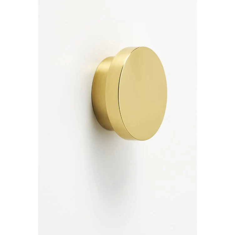 Knob Redondo Round Polished Nickel Brass 1-3/8 Inch 9/16 Inch 1-1/8 Inch - Frankwebs