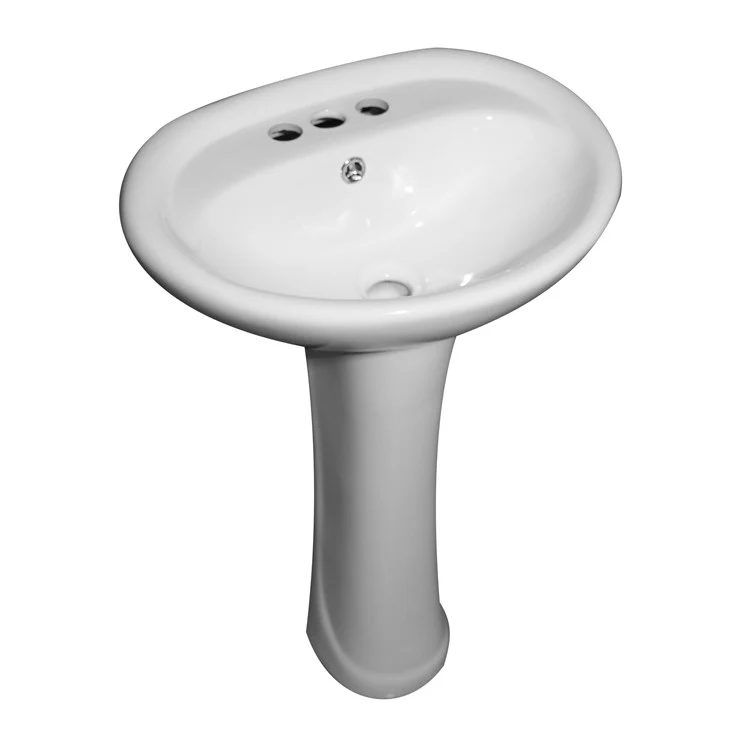 Pedestal Lavatory Ashley Centerset White Center Round - Frankwebs
