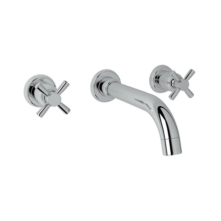 Lavatory Faucet Holborn Wall Mount Widespread 2 Cross Polished Nickel 1.2 Gallons per Minute Fixed Spout - Frankwebs