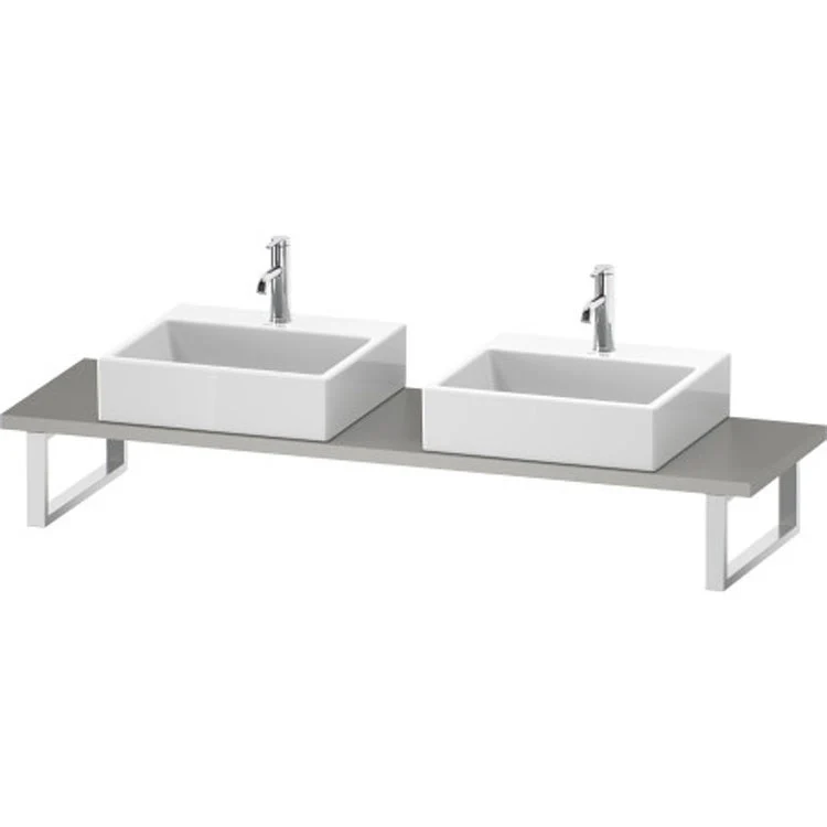 Lavatory Console L-Cube Cappuccino High Gloss Double Basin Compact 31-1/2 x 18-7/8 Inch Ceramic 1-1/8 Inch - Frankwebs