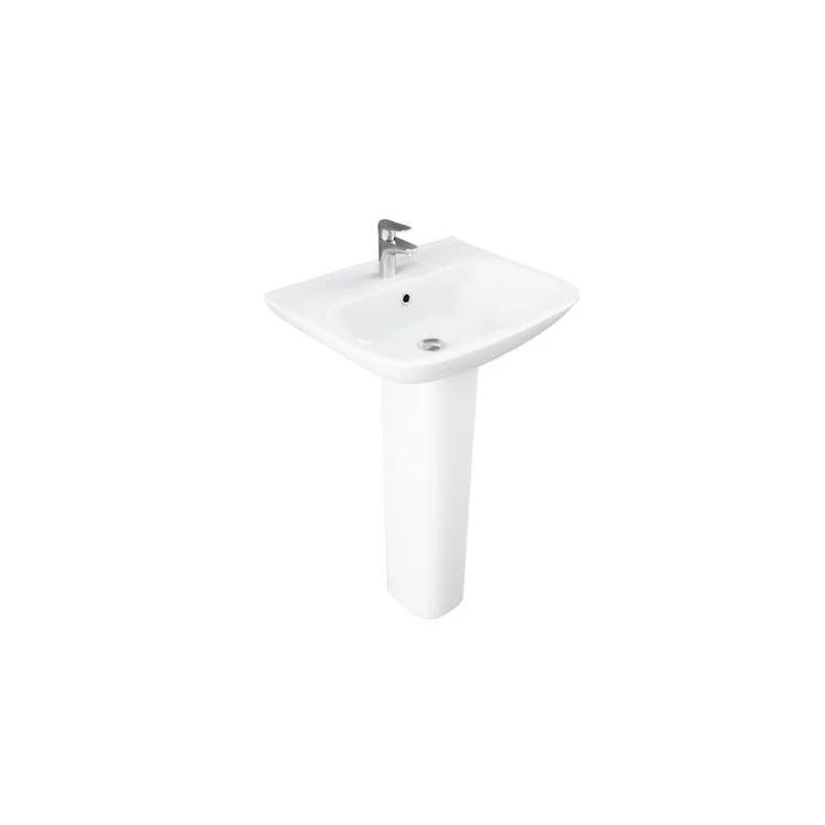 Pedestal Top Eden 520 20-1/2 Inch White 8 Inch Spread Vitreous China Rectangle - Frankwebs