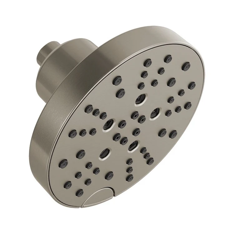 Showerhead Universal Showering Components 5 Function Round Raincan with H2Okinetic Technology Lumicoat Stainless 6 Inch 1.75 Gallons per Minute Round H2Okinetic Full Body Full with Massage Pause - Frankwebs