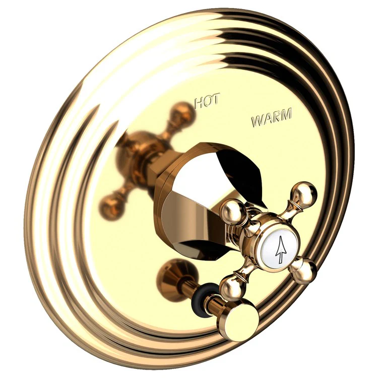 Metropole Pressure Balance Tub/Shower Valve Trim Only with Cross Handle - Antique Brass - Frankwebs