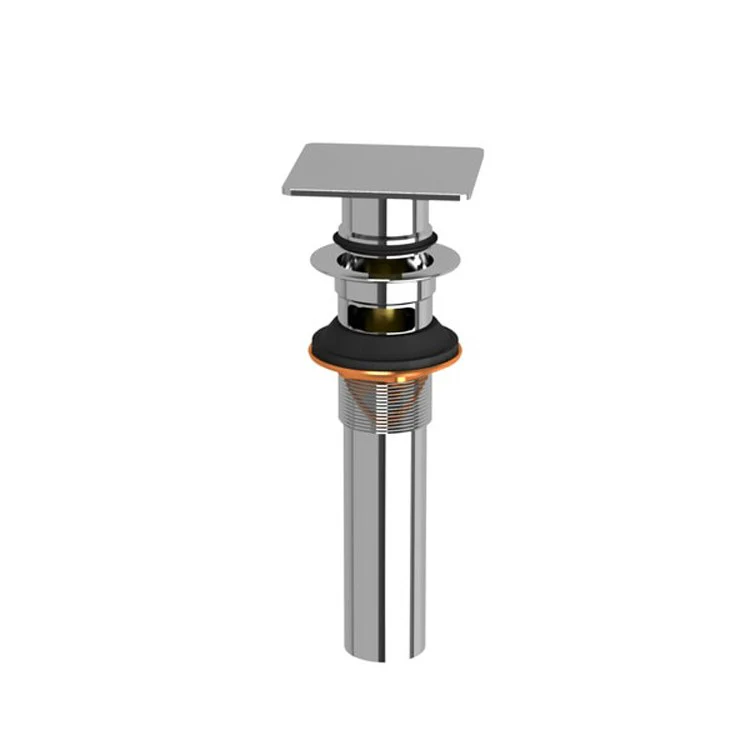 Push Drain with Overflow 2-5/8W x 6-1/8H Inch Chrome Brass - Frankwebs