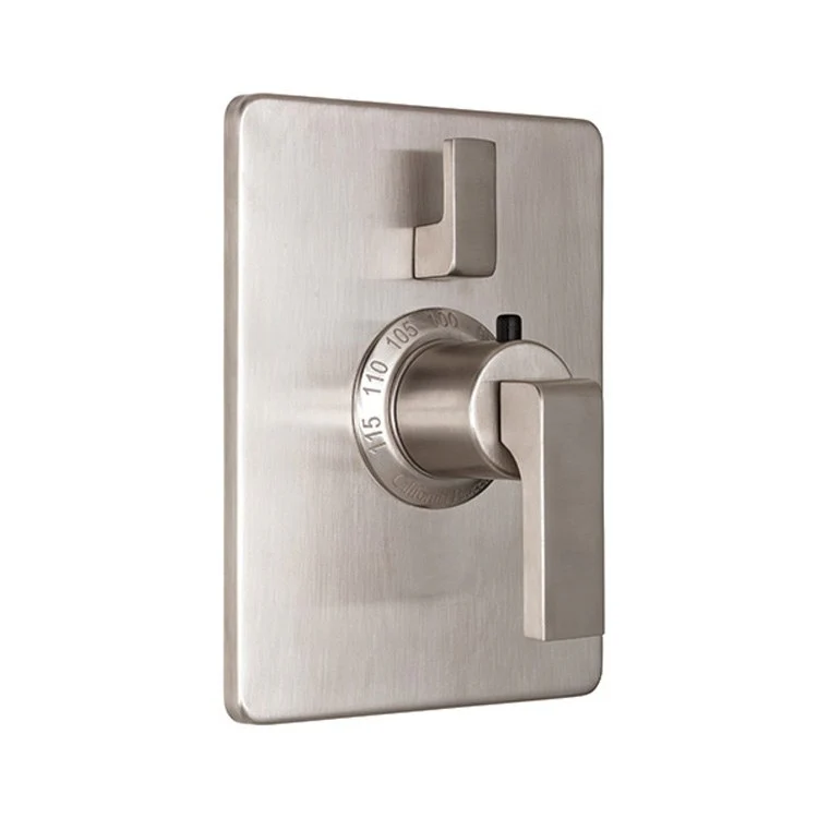 Thermostatic Trim Solimar Rectangular with Single Volume Control 2 Lever Satin Nickel ADA for Requires Rough Valve TH51-R Or TH51D2-R Handles and Escutcheon Brass - Frankwebs