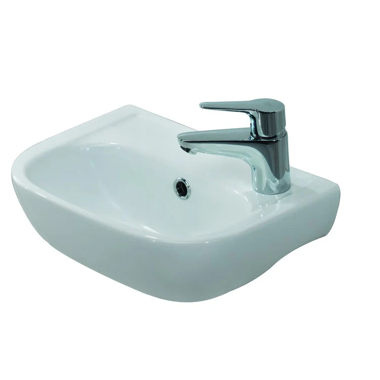 Lavatory Sink Caroline 380 Wall Hung Right 15 Inch Rectangle White - Frankwebs