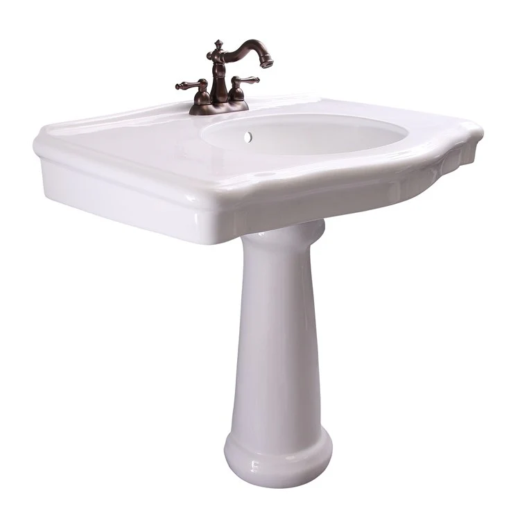 Pedestal Lavatory Anders Centerset White Center Rectangular - Frankwebs