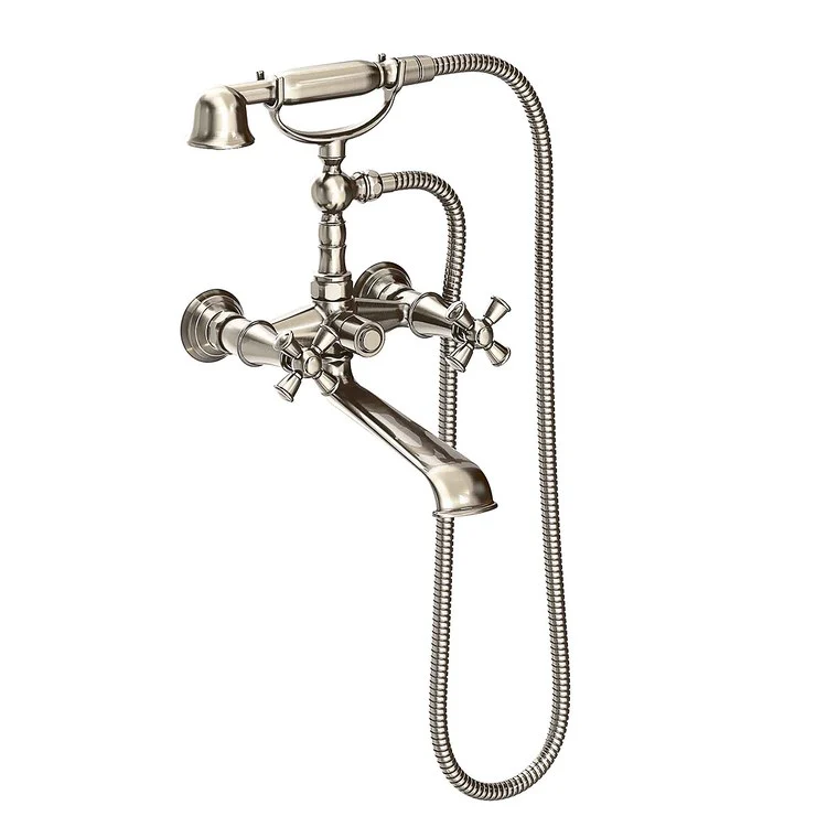 Tub Filler Aylesbury Wall Mount Exposed 6 Inch Spread 2 Cross ADA Polished Gold PVD 2 Hole - Frankwebs