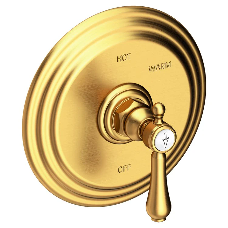 Pressure Balance Valve Trim Chesterfield Round 1 Lever Antique Brass ADA Depth 3-2/3 Inch - Frankwebs