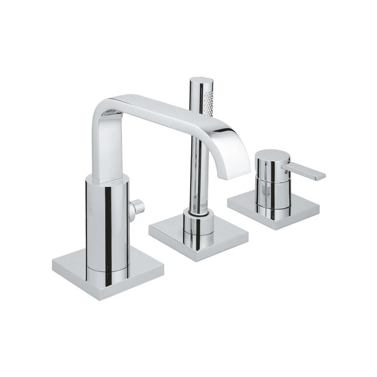 Roman Tub Filler Allure Deck Mount 1 Lever Fixed Starlight Chrome 3 Hole - Frankwebs