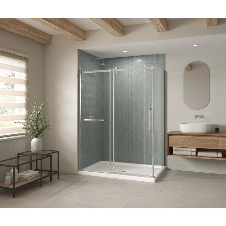 Shower Base B3 Corner Left Stabili-T Round Drain White 60 x 42 Inch Acrylic - Frankwebs