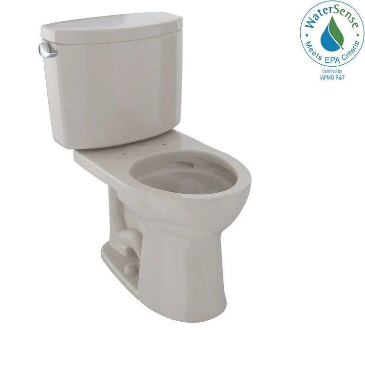 Toilet Drake II 2 Pieces Universal Height Bone Round Front ADA 30 Inch 1.28 Gallons per Flush Left Hand Chrome Less Seat - Frankwebs