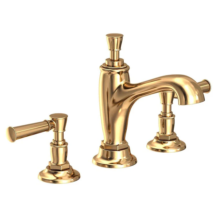 Lavatory Faucet Vander Widespread 8 to 20 Inch Spread 2 Lever ADA French Gold PVD 1.2 Gallons per Minute Brass Spout Height 4-1/2 Inch - Frankwebs