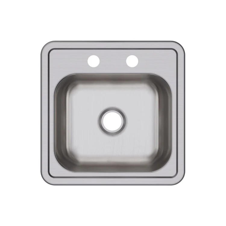 Bar Sink Kingsford 15 x 15 Inch Single Bowl with Drain Opening 50 Pack 2 Hole ADA Satin Drop-In Square Drain Size 2 Inch - Frankwebs