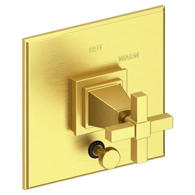 Pressure Balance Valve Trim Malvina Square with Diverter 1 Cross Aged Brass ADA Depth 4 Inch - Frankwebs