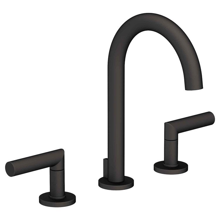 Lavatory Faucet Pavani Widespread 8 to 20 Inch Spread 2 Lever ADA Midnight Chrome 1.2 Gallons per Minute Brass Spout Height 6-1/8 Inch - Frankwebs
