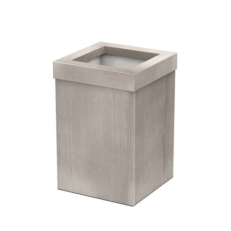 Waste Bin Square Modern Wood Grain 3.0 Gallon Stainless Steel - Frankwebs