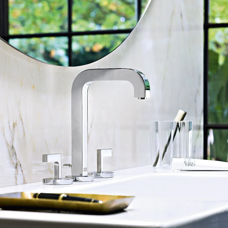 AXOR Citterio Two Handle Widespread Bathroom Faucet with Lever Handles and Pop-Up Drain - Frankwebs