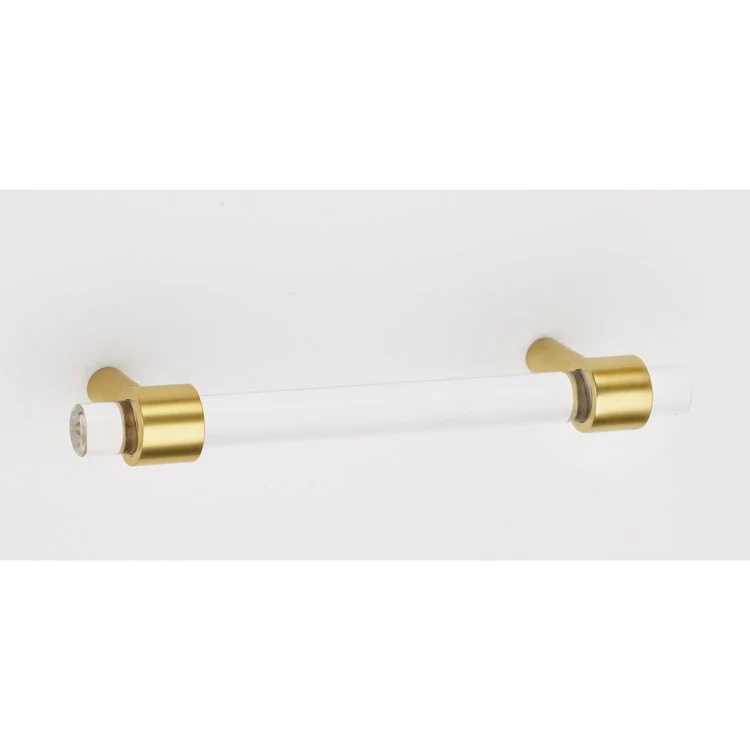 Pull Contemporary Acrylic Satin Brass 4 Inch 5-1/4 Inch 1-3/8 Inch - Frankwebs