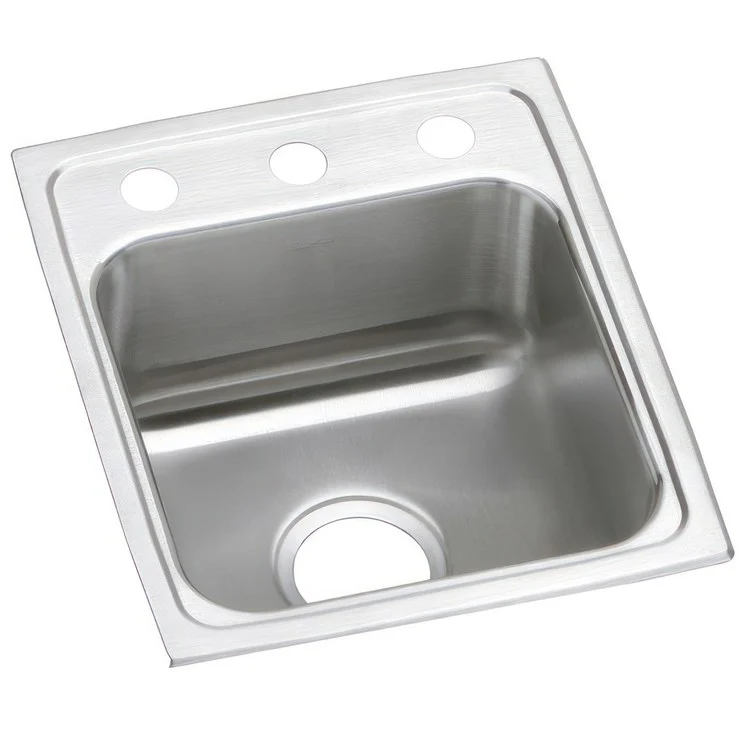 Kitchen Sink Lustertone Classic 13 x 16 Inch Single Bowl ADA Lustrous Satin Drop-In Square Drain Location Center Depth 6 Inch Bottom Only Pads - Frankwebs