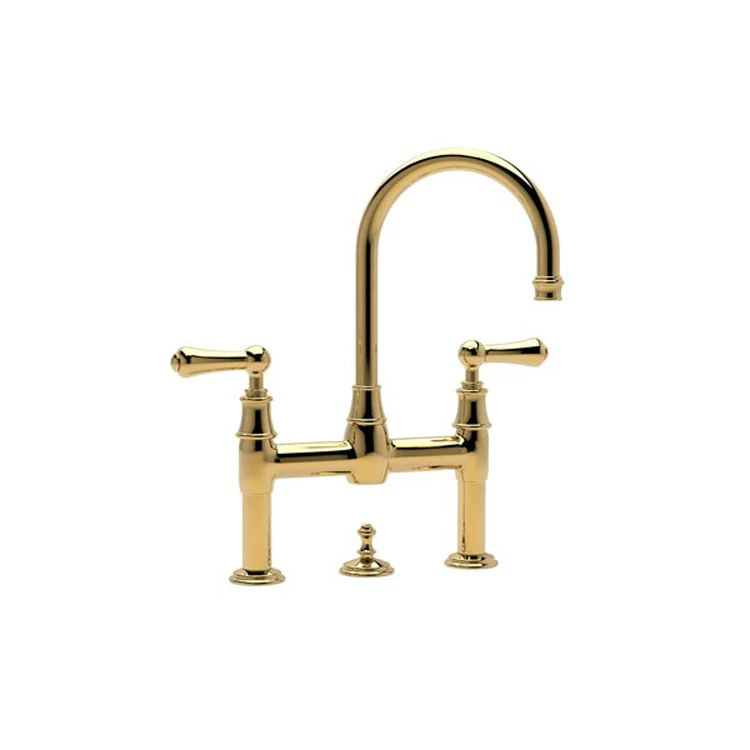Lavatory Faucet Georgian Era Bridge 7-7/8 Inch Spread 2 Lever Polished Nickel 1.2 Gallons per Minute - Frankwebs