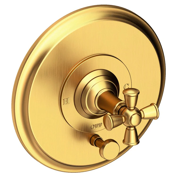 Aylesbury Pressure Balance Tub/Shower Valve Trim Only with Cross Handle - Midnight Chrome - Frankwebs