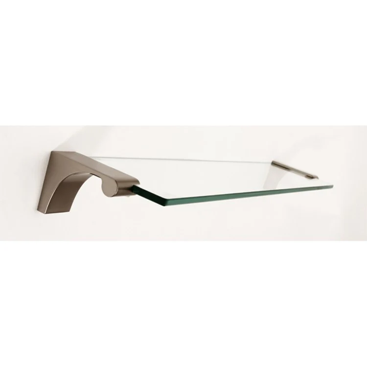 Shelf Luna with Brackets Satin Brass 24 Inch Brass/Glass - Frankwebs